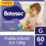 Fralda Infantil Babysec Premium Hiper G com 60 Un 2