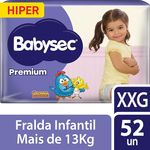 Fralda Infantil Babysec Premium Hiper XXG com 52 Un 2