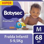Fralda Infantil Babysec Premium Hiper M com 68 Un 2