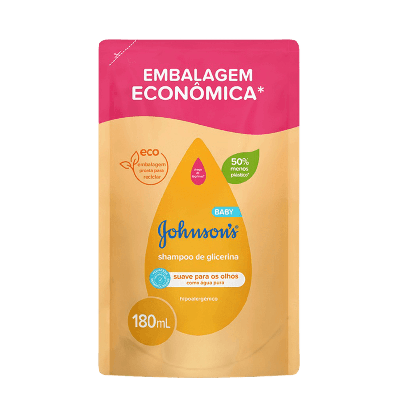 95076 - Refil Shampoo de Glicerina Johnson s Baby Neutro 180ml