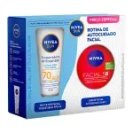 Kit Protetor Solar Facial Toque Seco Antissinais FPS70 40ml + Creme Facial Antissinais 5 em 1 a
