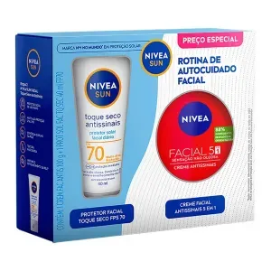 Kit Protetor Solar Facial Toque Seco Antissinais FPS70 40ml + Creme Facial Antissinais 5 em 1