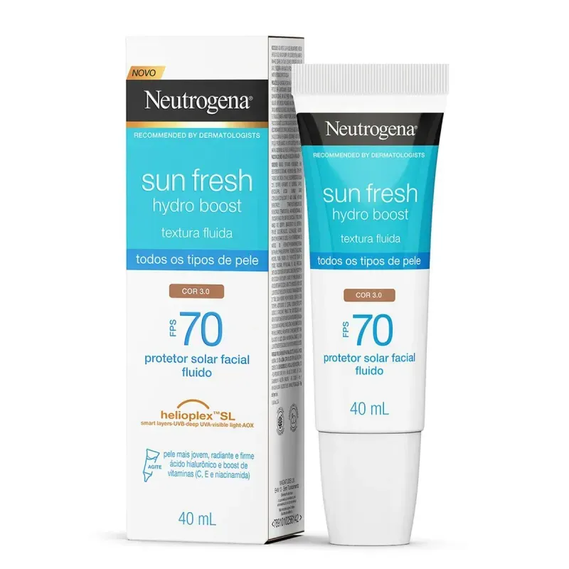 Protetor Solar Facial Neutrogena Sun Fresh Hydro Boost FPS70 Cor 3.0 40ml 2