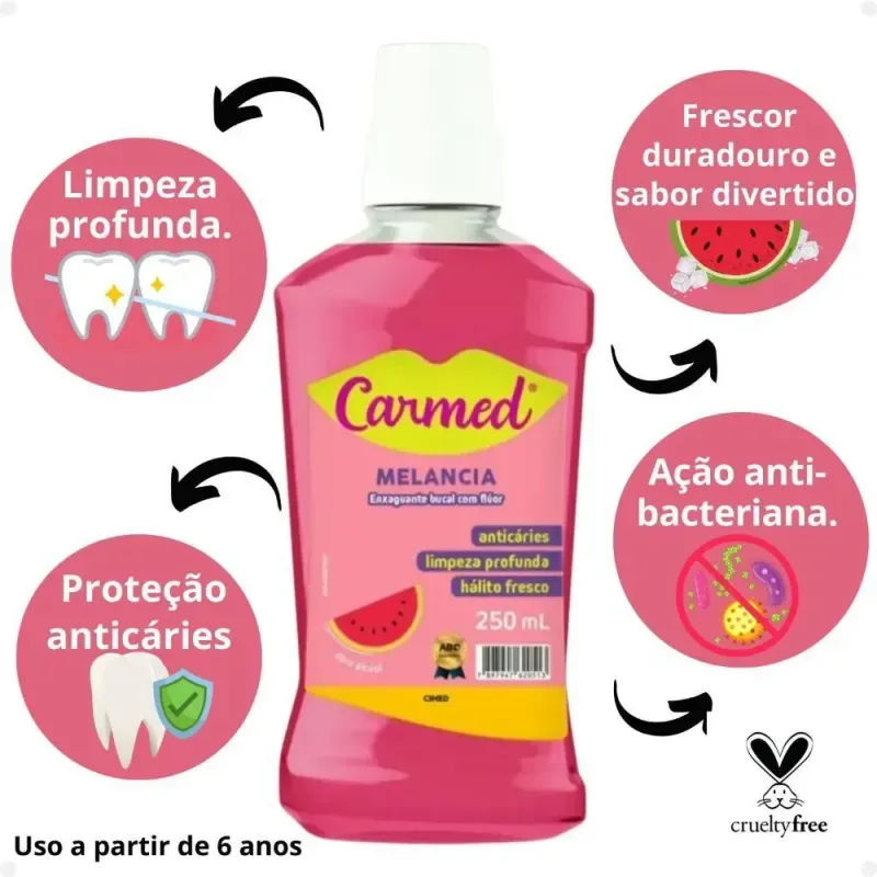 Enxaguante Bucal Carmed Melancia 250ml 2