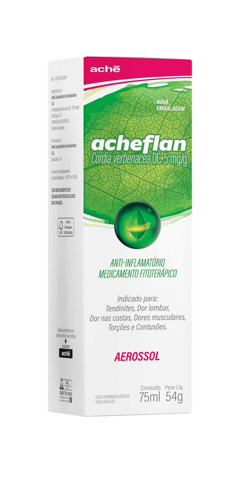 Acheflan Aerossol 75ml 7896658006920