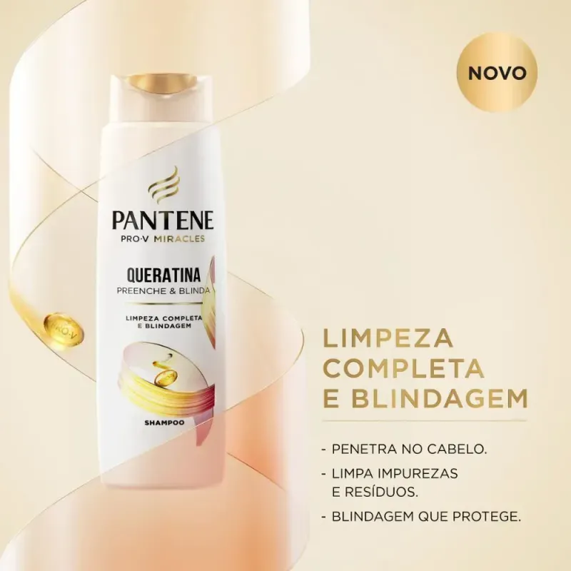 Shampoo Pantene Queratina Preenche e Blinda 300ml 4