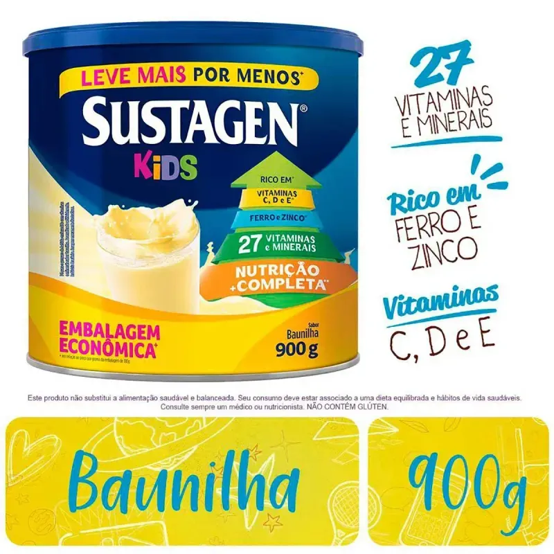 Complemento Alimentar Sustagen Kids Sabor Baunilha 900g 2