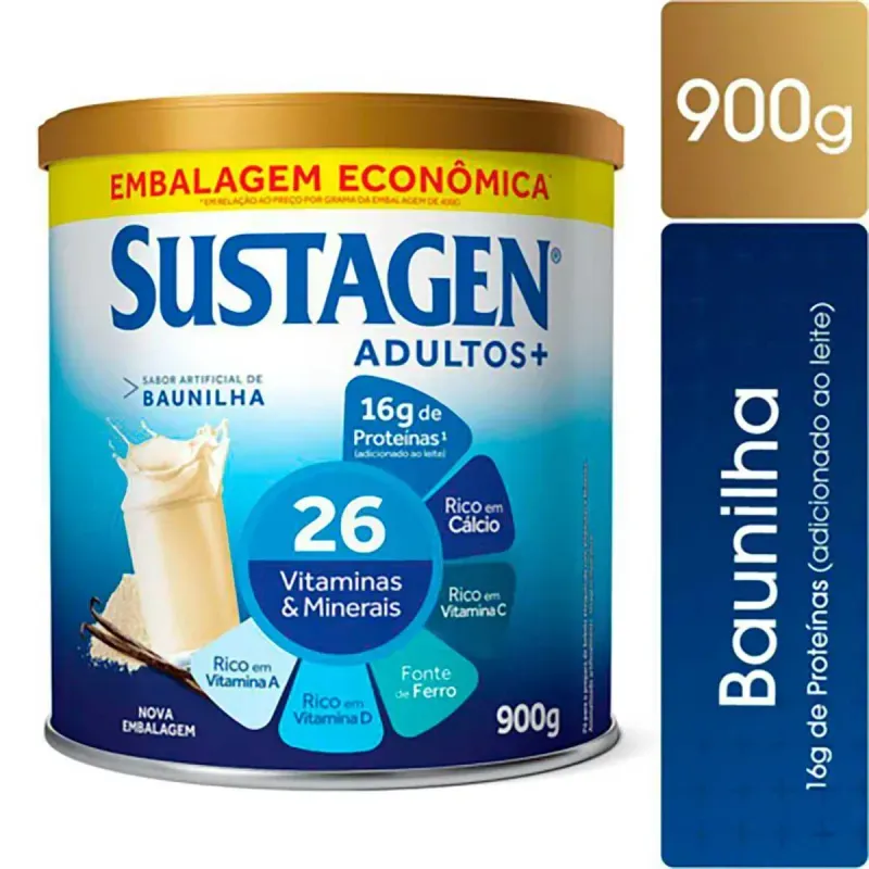Complemento Alimentar Sustagen Adultos+ Sabor Baunilha 900g 2