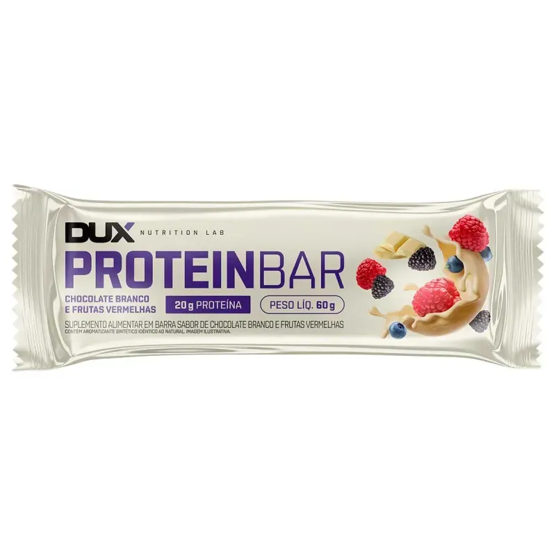 Barra de Proteina Dux Protein Bar Sabor Chocolate Branco e Frutas Vermelhas 60g
