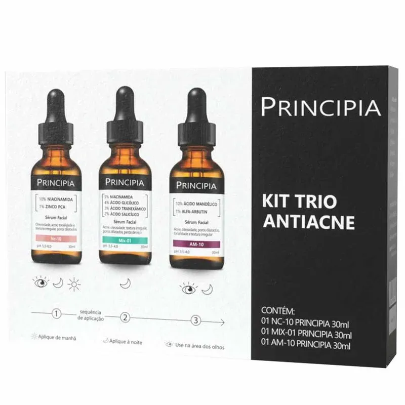 Kit Principia Trio Antiacne Serum NC-10 + Mix-01 + AM-10 3 Unidades 3