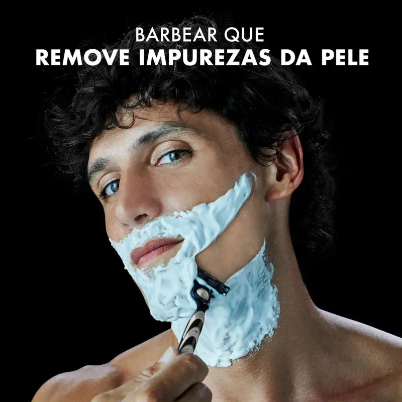 Kit Aparelho de Barbear Descartavel Gillette Mach3 Carbono Carvao Ativado + 1 Refil 4