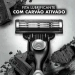 Kit Aparelho de Barbear Descartavel Gillette Mach3 Carbono Carvao Ativado + 1 Refil 5
