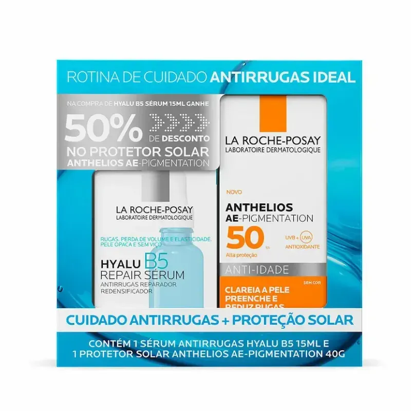 Kit La Roche Posay Protetor Solar Anthelios Sem Cor Fps50 40g + Serum Antirrugas Hyalu B5 15ml_1