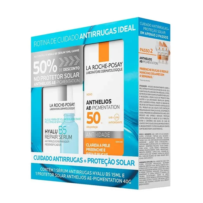 Kit La Roche Posay Protetor Solar Anthelios Sem Cor Fps50 40g + Serum Antirrugas Hyalu B5 15ml_2