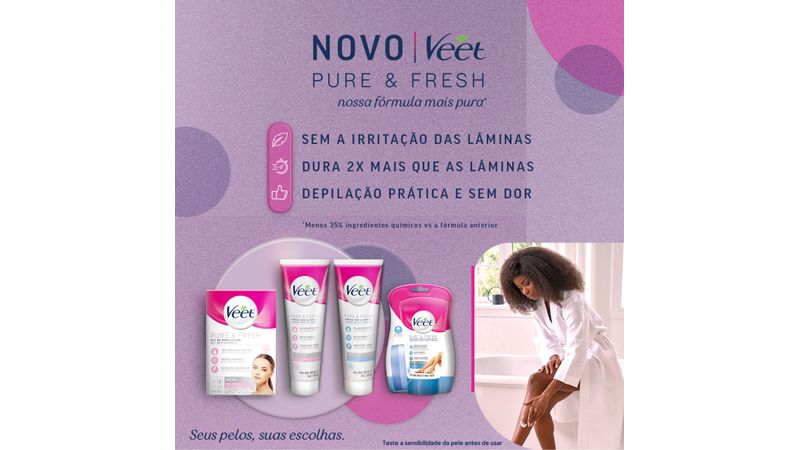 Kit de Depilação Facial Veet Pure & Fresh Creme 50ml + Creme Pós