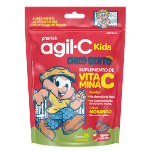 Agil C Kids Vitamina C com 25 Gomas Sabor Morango 30mg