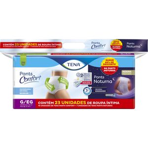 Kit Roupa Tena Pants G/EG com 16 Unidades + Pants Noturna com 7 Unidades
