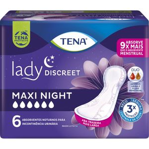 Absorvente para Incontinência Urinária Tena Lady Discreet Maxi Night 6 Unidades