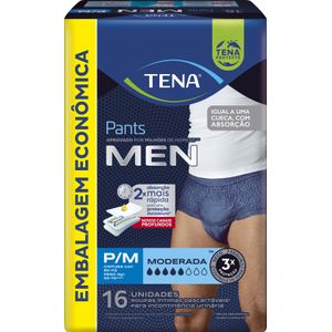 Cueca Descartável Tena Pants Men P/M 16 Unidades