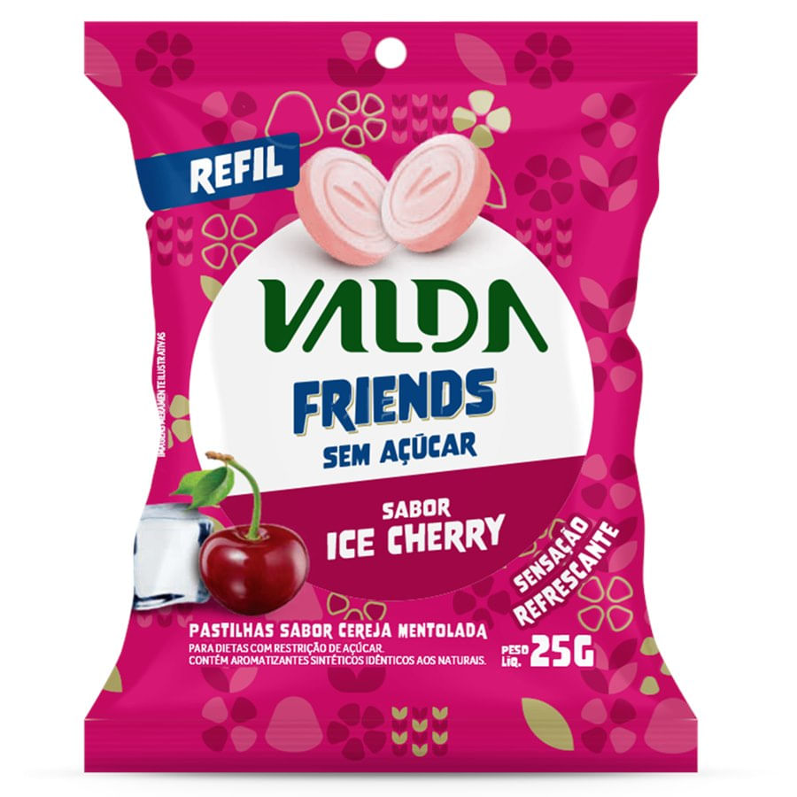 Pastilhas Valda Friends Sachê Sabor Ice Cherry 25g