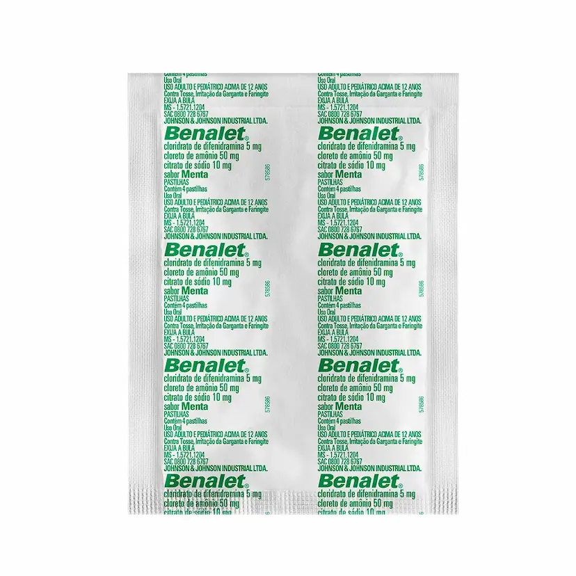 Benalet Sabor Menta com 4 Pastilhas - Drogaria Globo